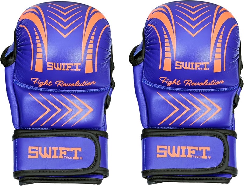 SWIFT TECH Fight Revolution Gloves, Premium Cow-Hide Leather, Open Palm MMA Gloves, Muay Thai, Kick Boxing, Durable, Breathable, Essential MMA Gloves for Mens and Womens - Image 1